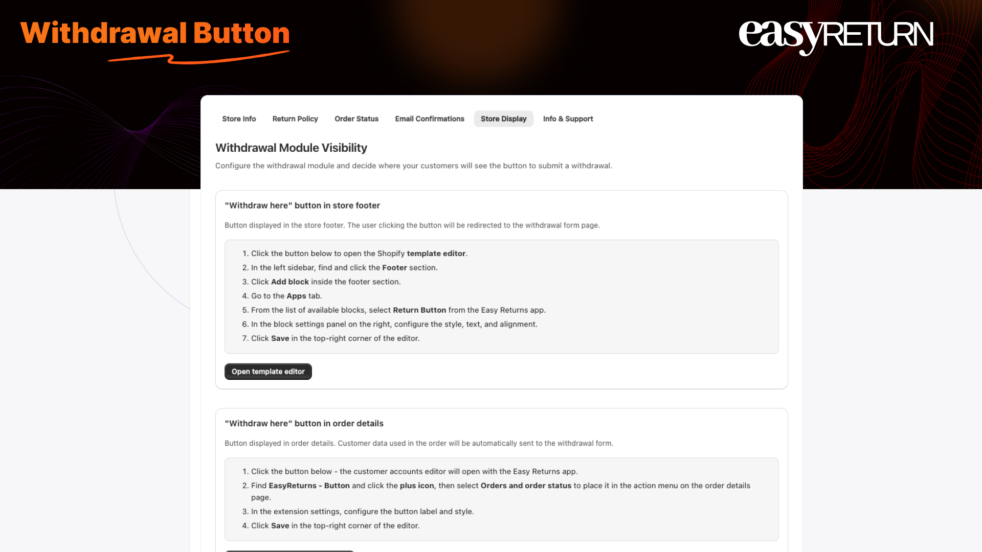 Shopify Settings Panel