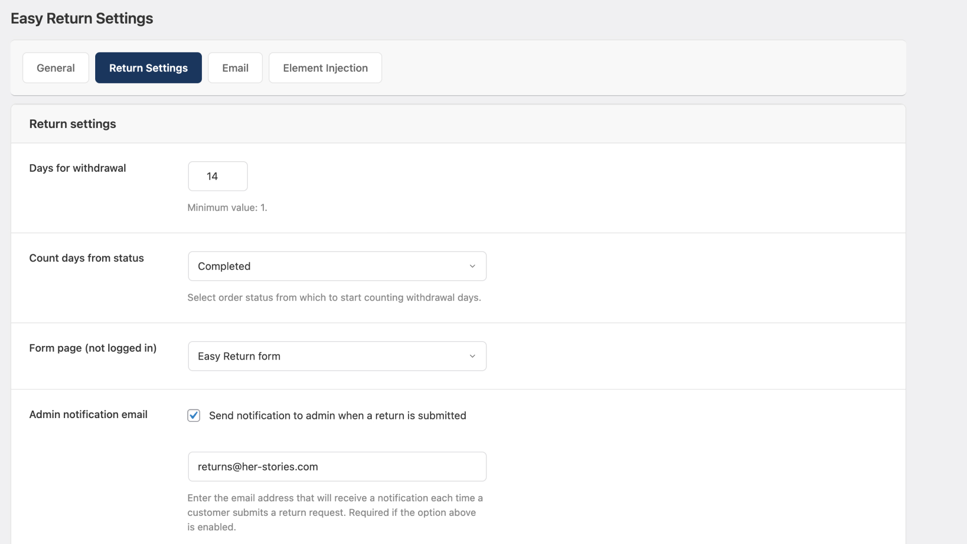 WooCommerce Settings